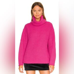 Essentiel Antwerp Anjou Pink Wool Blend Ribbed‎ Knit Turtleneck Sweater Small